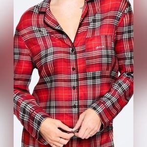 Pink Victoria’s Secret Flannel Sleep Shirt NWT